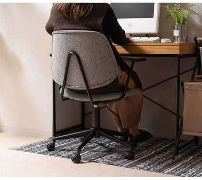 チェア 回転チェア デスクチェア オフィスチェア 座面回転 キャスター付き 移動可能 クロスレザー ファブリック スタイリッシュ シンプル おしゃれ グレー ブラック 在宅ワーク(代引不可)