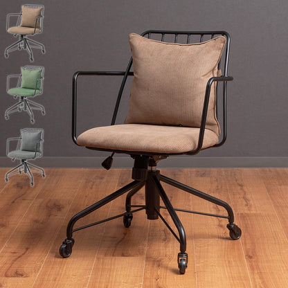 デスクチェア チェア 椅子 オフィスチェア いす おしゃれ レトロ ファブリック キャスター付 ロッキング 昇降 回転 スチール脚 インダストリアル 西海岸 モダン ヴィンテージ(代引不可)