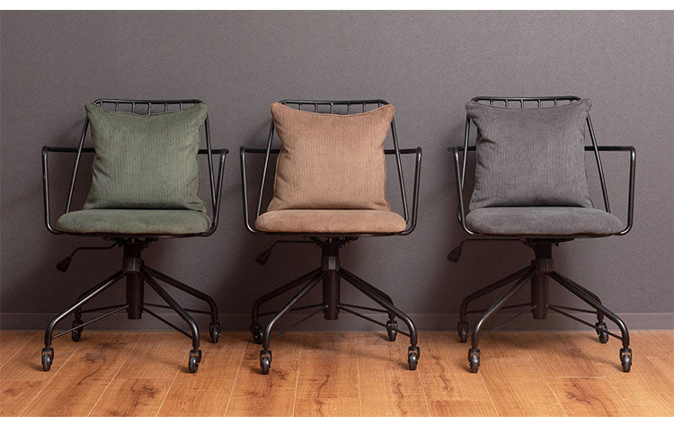 デスクチェア チェア 椅子 オフィスチェア いす おしゃれ レトロ ファブリック キャスター付 ロッキング 昇降 回転 スチール脚 インダストリアル 西海岸 モダン ヴィンテージ(代引不可)