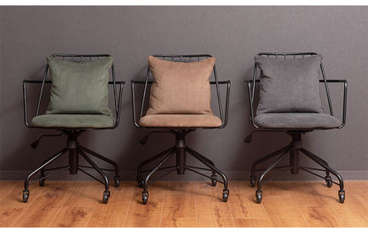 デスクチェア チェア 椅子 オフィスチェア いす おしゃれ レトロ ファブリック キャスター付 ロッキング 昇降 回転 スチール脚 インダストリアル 西海岸 モダン ヴィンテージ(代引不可)