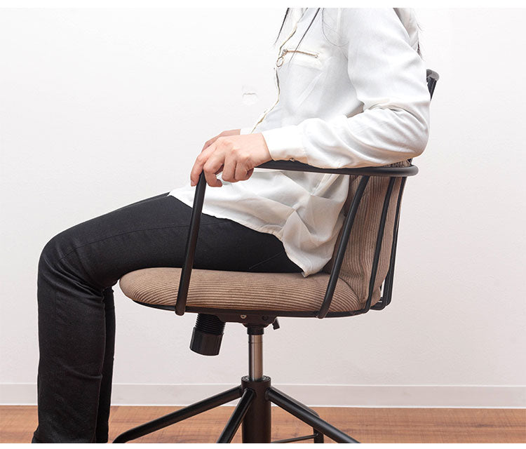 デスクチェア チェア 椅子 オフィスチェア いす おしゃれ レトロ ファブリック キャスター付 ロッキング 昇降 回転 スチール脚 インダストリアル 西海岸 モダン ヴィンテージ(代引不可)