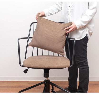 デスクチェア チェア 椅子 オフィスチェア いす おしゃれ レトロ ファブリック キャスター付 ロッキング 昇降 回転 スチール脚 インダストリアル 西海岸 モダン ヴィンテージ(代引不可)
