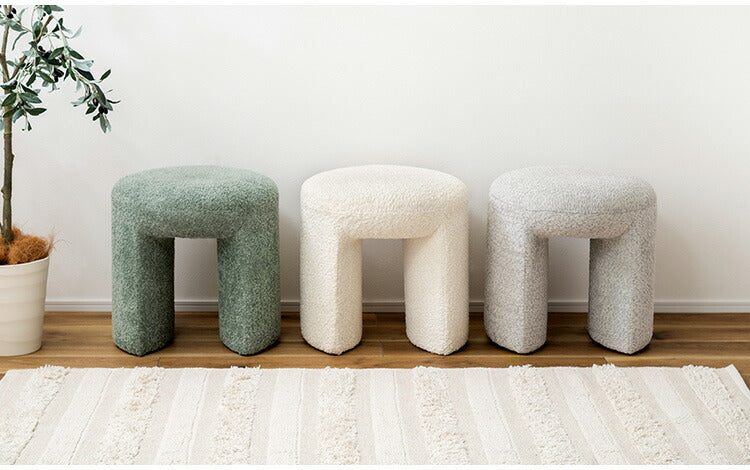 スツール PC-820 東谷 スツール 丸椅子 ラウンド チェア イス 腰掛 円形 ブークレ生地 背もたれなし アームレス シンプル 無地 おしゃれ オットマン 1人掛け 簡易椅子 来客 サイドテーブル(代引不可)