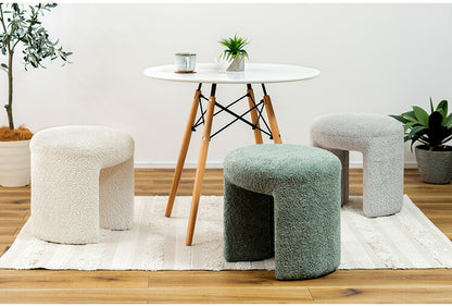 スツール PC-820 東谷 スツール 丸椅子 ラウンド チェア イス 腰掛 円形 ブークレ生地 背もたれなし アームレス シンプル 無地 おしゃれ オットマン 1人掛け 簡易椅子 来客 サイドテーブル(代引不可)