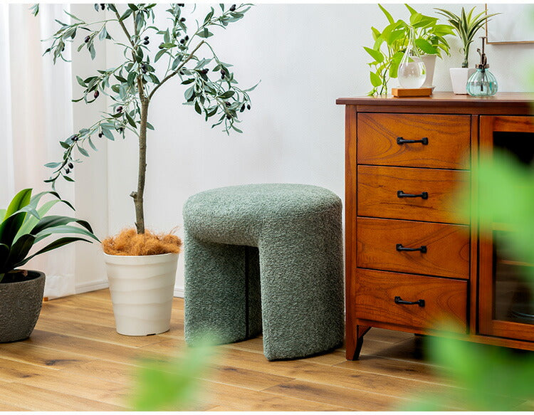 スツール PC-820 東谷 スツール 丸椅子 ラウンド チェア イス 腰掛 円形 ブークレ生地 背もたれなし アームレス シンプル 無地 おしゃれ オットマン 1人掛け 簡易椅子 来客 サイドテーブル(代引不可)