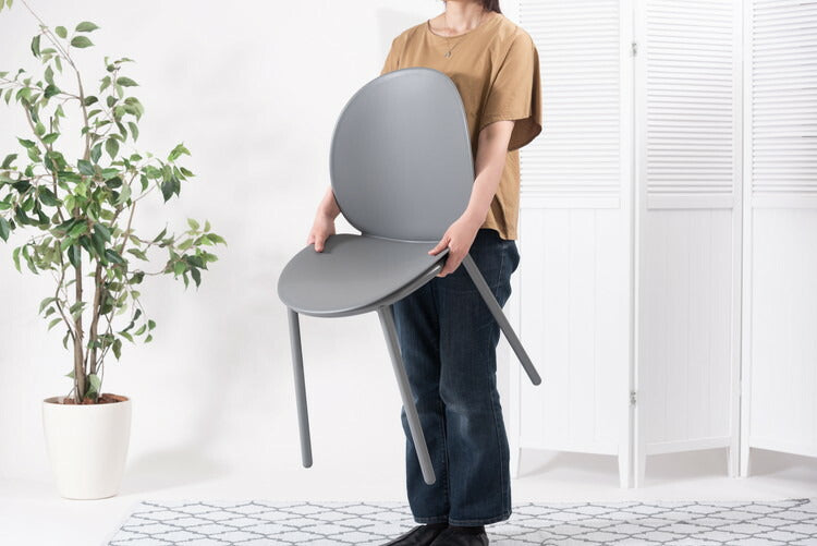 チェア ダイニングチェア チェアー おしゃれ 白 椅子 イス いす シンプル ポリプロピレン プラスチック アームレス 肘なし 背もたれ 座面高 45cm 単品 リビング ダイニング デスク スチール(代引不可)