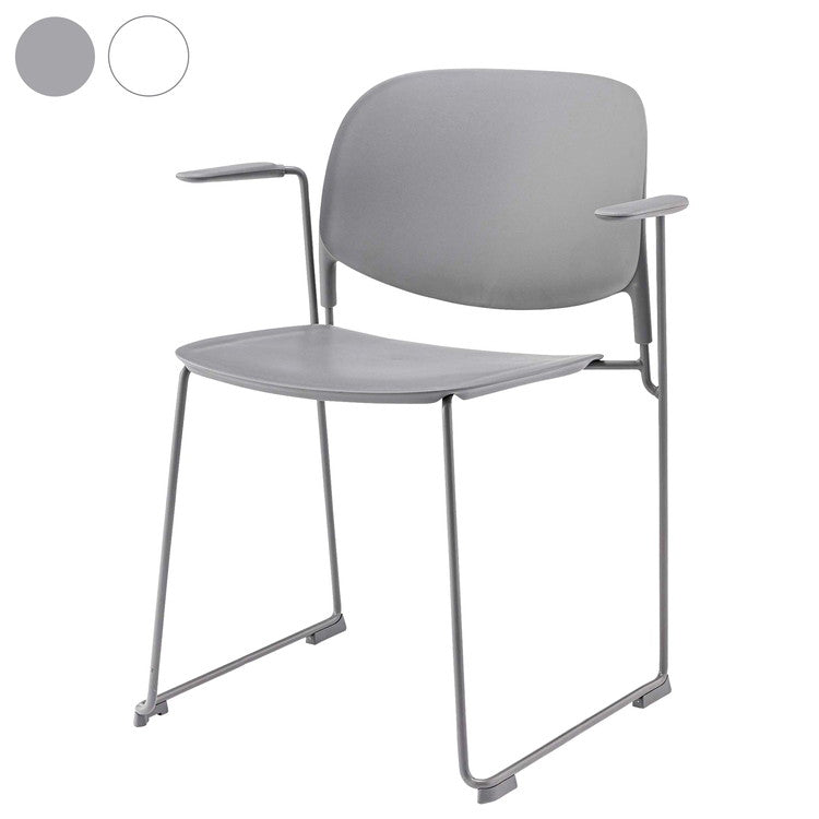 ダイニングチェア おしゃれ 北欧 椅子 チェアー イス プラスチック スチール アームチェア 肘あり 肘掛けあり ループ脚 積み重ね スタッキング 固定脚 完成品 食卓 シンプル モダン(代引不可)