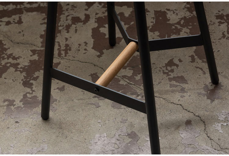 ハイスツール 高さ64cm チェア カウンターチェア 天然木 スチール ブラック シンプル デザイン 個性的 おしゃれ 北欧 インテリア かわいい リビング ダイニング 円形 丸型 モダン 木製 ラウンド(代引不可)