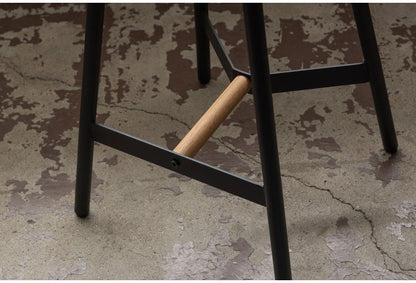 ハイスツール 高さ64cm チェア カウンターチェア 天然木 スチール ブラック シンプル デザイン 個性的 おしゃれ 北欧 インテリア かわいい リビング ダイニング 円形 丸型 モダン 木製 ラウンド(代引不可)