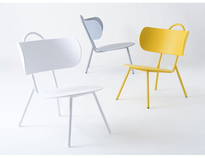 チェア 椅子 いす イス ローチェア 低め ポリプロピレン 座面広め 直径49cm 背もたれ付き くつろぎ ゆったり かわいい スタイリッシュ シンプル グレー ホワイト イエロー(代引不可)