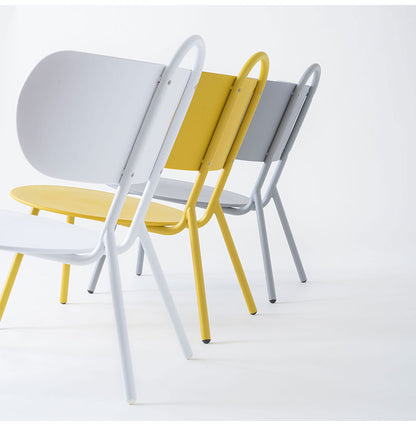 チェア 椅子 いす イス ローチェア 低め ポリプロピレン 座面広め 直径49cm 背もたれ付き くつろぎ ゆったり かわいい スタイリッシュ シンプル グレー ホワイト イエロー(代引不可)