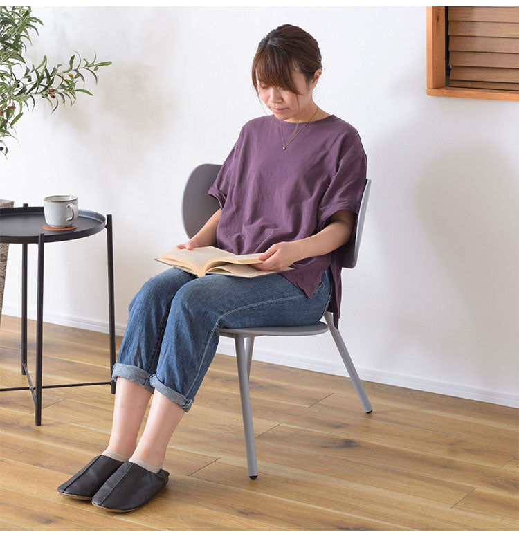 チェア 椅子 いす イス ローチェア 低め ポリプロピレン 座面広め 直径49cm 背もたれ付き くつろぎ ゆったり かわいい スタイリッシュ シンプル グレー ホワイト イエロー(代引不可)