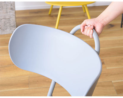 チェア 椅子 いす イス ローチェア 低め ポリプロピレン 座面広め 直径49cm 背もたれ付き くつろぎ ゆったり かわいい スタイリッシュ シンプル グレー ホワイト イエロー(代引不可)