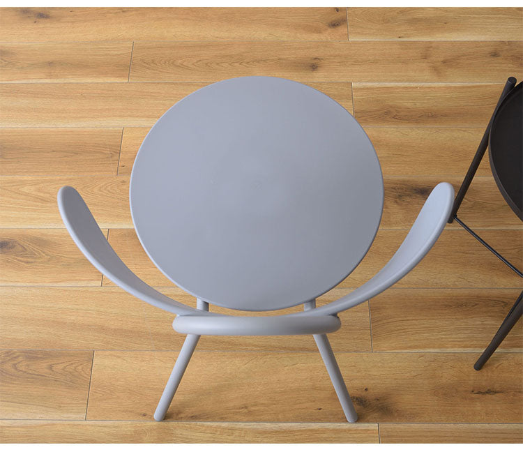 チェア 椅子 いす イス ローチェア 低め ポリプロピレン 座面広め 直径49cm 背もたれ付き くつろぎ ゆったり かわいい スタイリッシュ シンプル グレー ホワイト イエロー(代引不可)