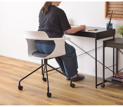 チェア デスクチェア いす 椅子 イス キャスター シンプル スチール 肘掛け アームレスト 背もたれ ブラック ホワイト(代引不可)