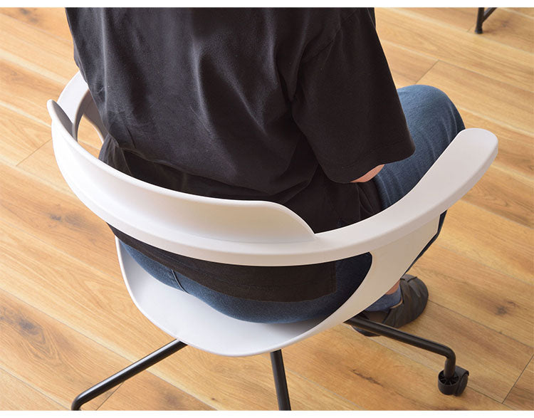 チェア デスクチェア いす 椅子 イス キャスター シンプル スチール 肘掛け アームレスト 背もたれ ブラック ホワイト(代引不可)