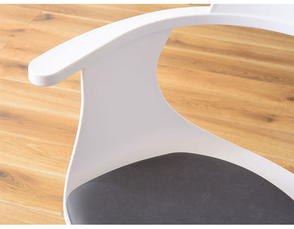 チェア デスクチェア いす 椅子 イス キャスター シンプル スチール 肘掛け アームレスト 背もたれ ブラック ホワイト(代引不可)