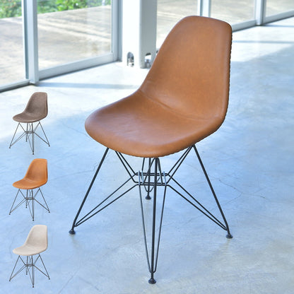 チェア ダイニングチェア チェアー おしゃれ イス 椅子 いす デザイナーズチェア イームズ リプロダクト シェルチェア ライトグレー ブラウン ダークグレー スチール 合皮 ソフトレザー(代引不可)