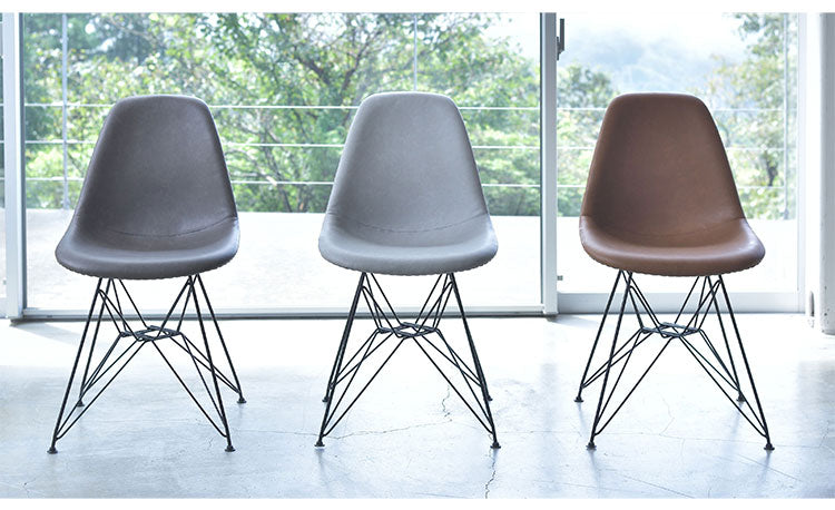 チェア ダイニングチェア チェアー おしゃれ イス 椅子 いす デザイナーズチェア イームズ リプロダクト シェルチェア ライトグレー ブラウン ダークグレー スチール 合皮 ソフトレザー(代引不可)