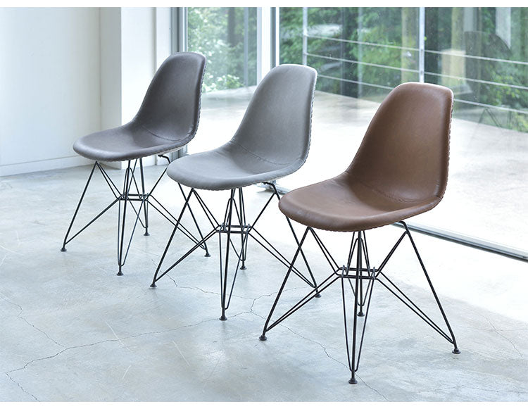 チェア ダイニングチェア チェアー おしゃれ イス 椅子 いす デザイナーズチェア イームズ リプロダクト シェルチェア ライトグレー ブラウン ダークグレー スチール 合皮 ソフトレザー(代引不可)