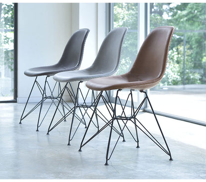 チェア ダイニングチェア チェアー おしゃれ イス 椅子 いす デザイナーズチェア イームズ リプロダクト シェルチェア ライトグレー ブラウン ダークグレー スチール 合皮 ソフトレザー(代引不可)