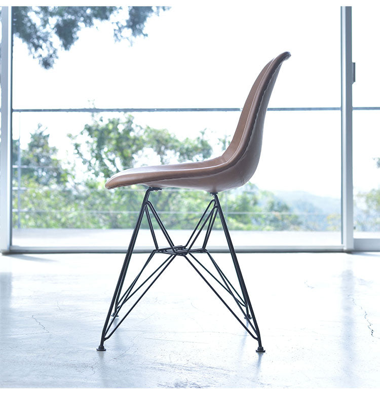 チェア ダイニングチェア チェアー おしゃれ イス 椅子 いす デザイナーズチェア イームズ リプロダクト シェルチェア ライトグレー ブラウン ダークグレー スチール 合皮 ソフトレザー(代引不可)