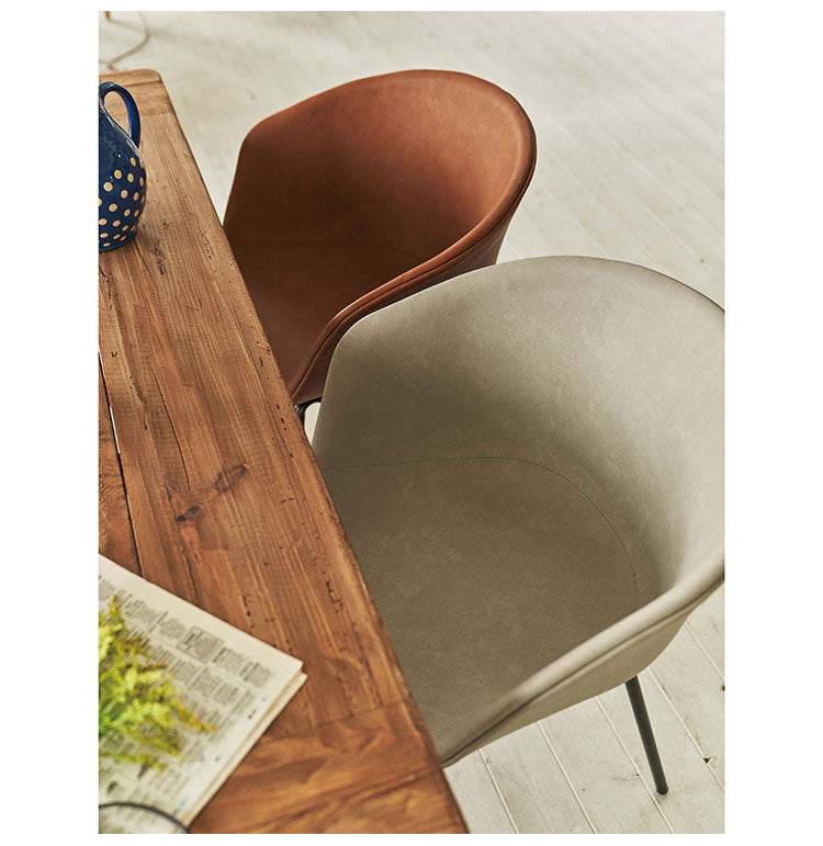 チェア ダイニングチェア おしゃれ チェアー イス 椅子 いす アームチェア シンプル スチール ソフトレザー 合皮 アームレスト 肘付き 背もたれ モダン ダイニング リビング デスク 在宅勤務(代引不可)