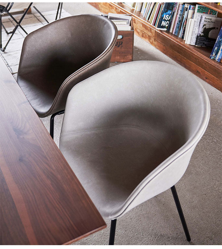 チェア ダイニングチェア おしゃれ チェアー イス 椅子 いす アームチェア シンプル スチール ソフトレザー 合皮 アームレスト 肘付き 背もたれ モダン ダイニング リビング デスク 在宅勤務(代引不可)