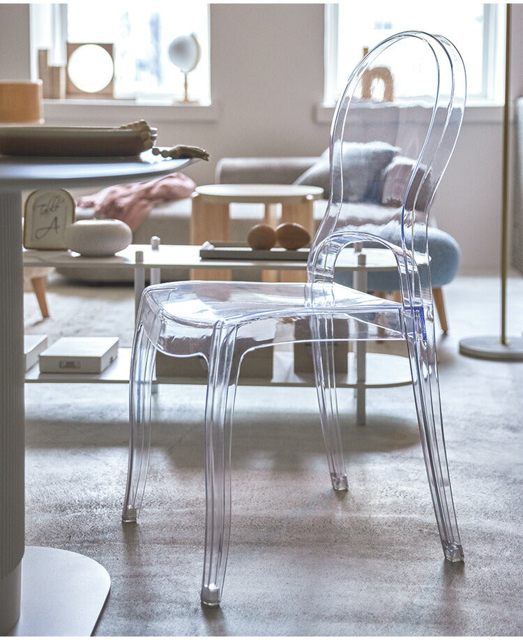 クラルテチェア PC-990 東谷 ダイニングチェア 食卓 ダイニング チェア クリアチェア デスクチェア ポリカーボネート 軽量 軽い 耐久性 クリア 透明 椅子 モダン カフェ ナチュラル 北欧(代引不可)