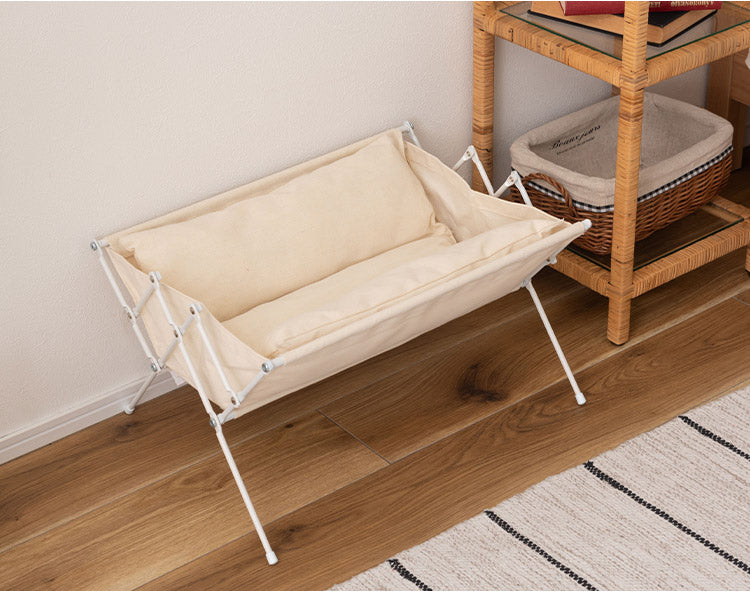 フォールディングペットベッド ペット用ベッド ペットベッド 折りたたみ可 コンパクト 軽量 犬 猫 洗濯可能 シンプル ホワイト インテリア おしゃれ 北欧(代引不可)