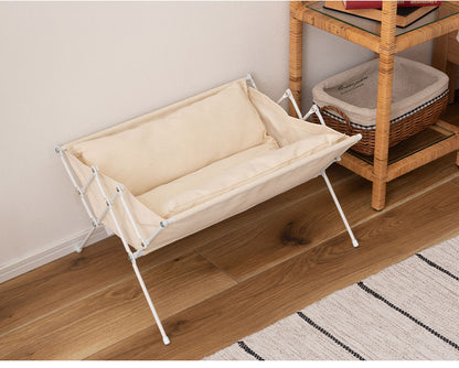 フォールディングペットベッド ペット用ベッド ペットベッド 折りたたみ可 コンパクト 軽量 犬 猫 洗濯可能 シンプル ホワイト インテリア おしゃれ 北欧(代引不可)
