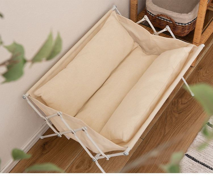 フォールディングペットベッド ペット用ベッド ペットベッド 折りたたみ可 コンパクト 軽量 犬 猫 洗濯可能 シンプル ホワイト インテリア おしゃれ 北欧(代引不可)