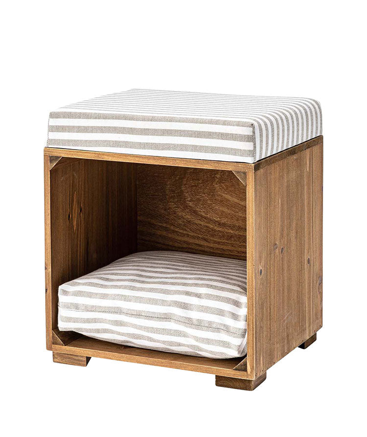 スツール ペット ペットスツール クッション 天然木 かわいい おしゃれ 小型犬 猫 ネコ いぬ チェック シンプル コットン(代引不可)