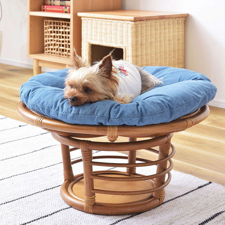 スツール ペットスツール 椅子 チェア ペット イヌ ネコ 犬 猫 クッション ラタン 収納 ゆったり おしゃれ リビング アニマル(代引不可)
