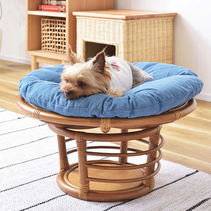 スツール ペットスツール 椅子 チェア ペット イヌ ネコ 犬 猫 クッション ラタン 収納 ゆったり おしゃれ リビング アニマル(代引不可)