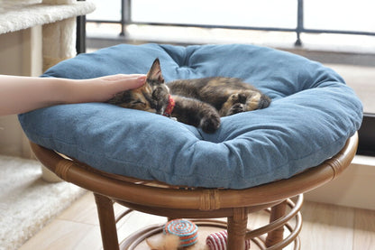 スツール ペットスツール 椅子 チェア ペット イヌ ネコ 犬 猫 クッション ラタン 収納 ゆったり おしゃれ リビング アニマル(代引不可)