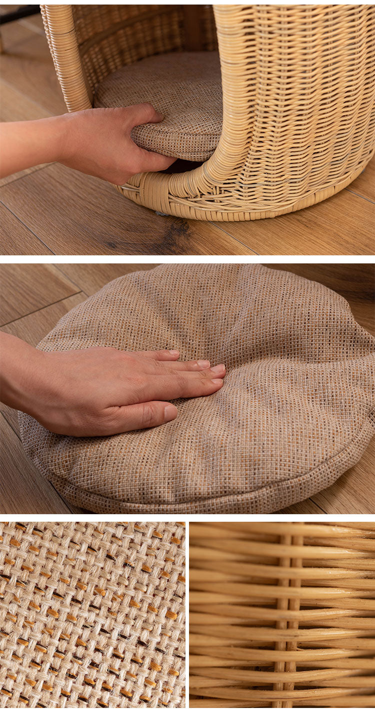 スツール ペット 丸型 円形 ラタン おしゃれ ペットスツール ペット用 腰掛け 犬 猫 ペットベッド おしゃれ ペットハウス キャットハウス 北欧(代引不可)