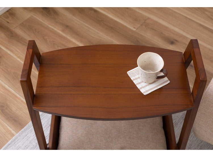 ペットベッド サイドテーブル テーブル ペット 犬 猫 ウサギ シンプル おしゃれ 北欧 持ち手 ハンドル クッション付き 木製 天然木 ナチュラル ブラウン リビング 高さ60cm(代引不可)