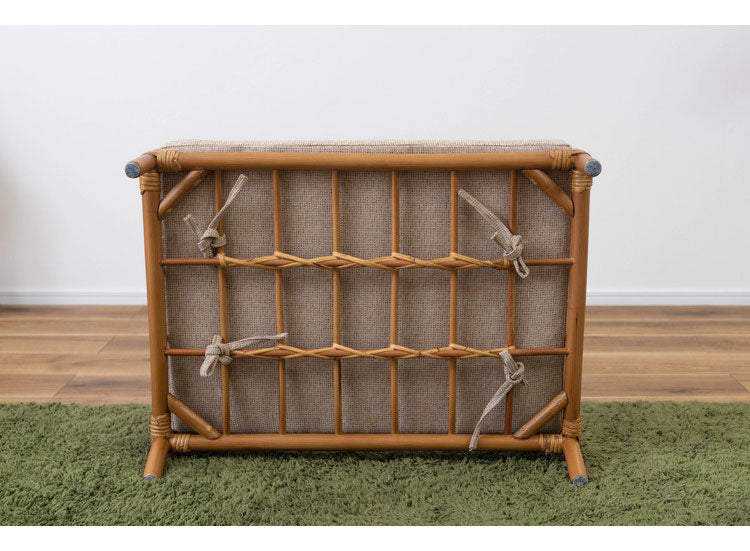 ペットベッド ラタン 藤 おしゃれ 軽量 ベッド ペット 犬 猫 うさぎ 軽い ラタン 藤 シンプル クッション付き 取り外し 個体差 布地 ファブリック 幅60cm インテリア(代引不可)