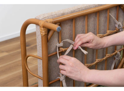 ペットベッド ラタン 藤 おしゃれ 軽量 ベッド ペット 犬 猫 うさぎ 軽い ラタン 藤 シンプル クッション付き 取り外し 個体差 布地 ファブリック 幅60cm インテリア(代引不可)