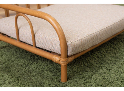 ペットベッド ラタン 藤 おしゃれ 軽量 ベッド ペット 犬 猫 うさぎ 軽い ラタン 藤 シンプル クッション付き 取り外し 個体差 布地 ファブリック 幅60cm インテリア(代引不可)