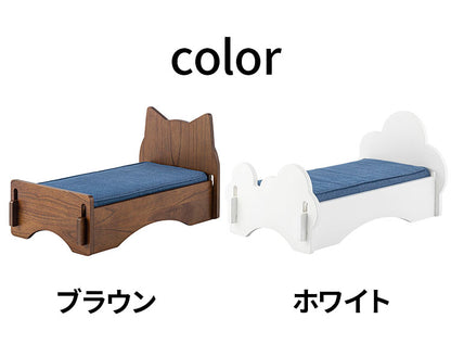 ペットベッド ベッド 幅40cm 45cm かわいい 犬用 猫用 ドッグ キャット かわいい おしゃれ シンプル 雲 デニム 猫モチーフ 猫型 マットレス ペット用(代引不可)