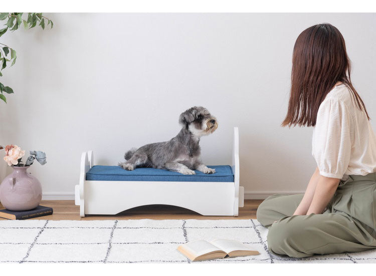 ペットベッド ベッド 幅40cm 45cm かわいい 犬用 猫用 ドッグ キャット かわいい おしゃれ シンプル 雲 デニム 猫モチーフ 猫型 マットレス ペット用(代引不可)