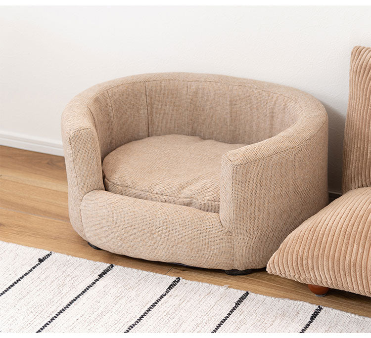 ペットソファ ソファ ペット用 ペット用品 ペット シンプル おしゃれ 北欧 愛犬 犬 猫 ドッグ キャット グレー アイボリー ファブリック 布地 クッション クッション取り外し カバーリング(代引不可)