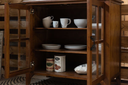 キャビネット ミンディ材 天然木 アンティーク スリム 省スペース 小さめ 黒アイアン ブラウン 収納 扉付き 棚付き ガラス扉 おしゃれ 模様替え(代引不可)