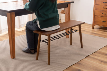 ベンチ 北欧 おしゃれ ナチュラル チェア 天然木 コンパクト 省スペース アイアン インダストリアル プランタースタンド ダイニングベンチ シューズラック 棚板付き 収納 ミンディ(代引不可)