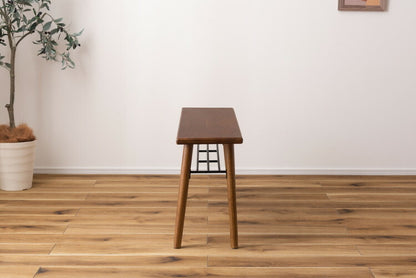 ベンチ 北欧 おしゃれ ナチュラル チェア 天然木 コンパクト 省スペース アイアン インダストリアル プランタースタンド ダイニングベンチ シューズラック 棚板付き 収納 ミンディ(代引不可)