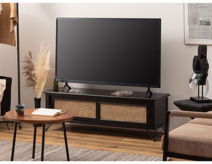 TVボード テレビボード TVボード ローボード 収納 AVラック ラタン 籐 ミンディ ナチュラル 木製 天然木 ブラック ベージュ おしゃれ メンズライク 北欧 韓国 インテリア おしゃれ 新生活(代引不可)