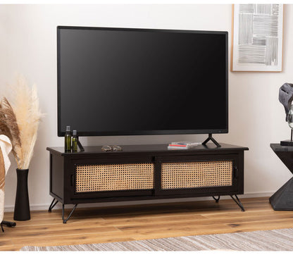 TVボード テレビボード TVボード ローボード 収納 AVラック ラタン 籐 ミンディ ナチュラル 木製 天然木 ブラック ベージュ おしゃれ メンズライク 北欧 韓国 インテリア おしゃれ 新生活(代引不可)