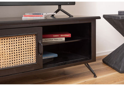 TVボード テレビボード TVボード ローボード 収納 AVラック ラタン 籐 ミンディ ナチュラル 木製 天然木 ブラック ベージュ おしゃれ メンズライク 北欧 韓国 インテリア おしゃれ 新生活(代引不可)